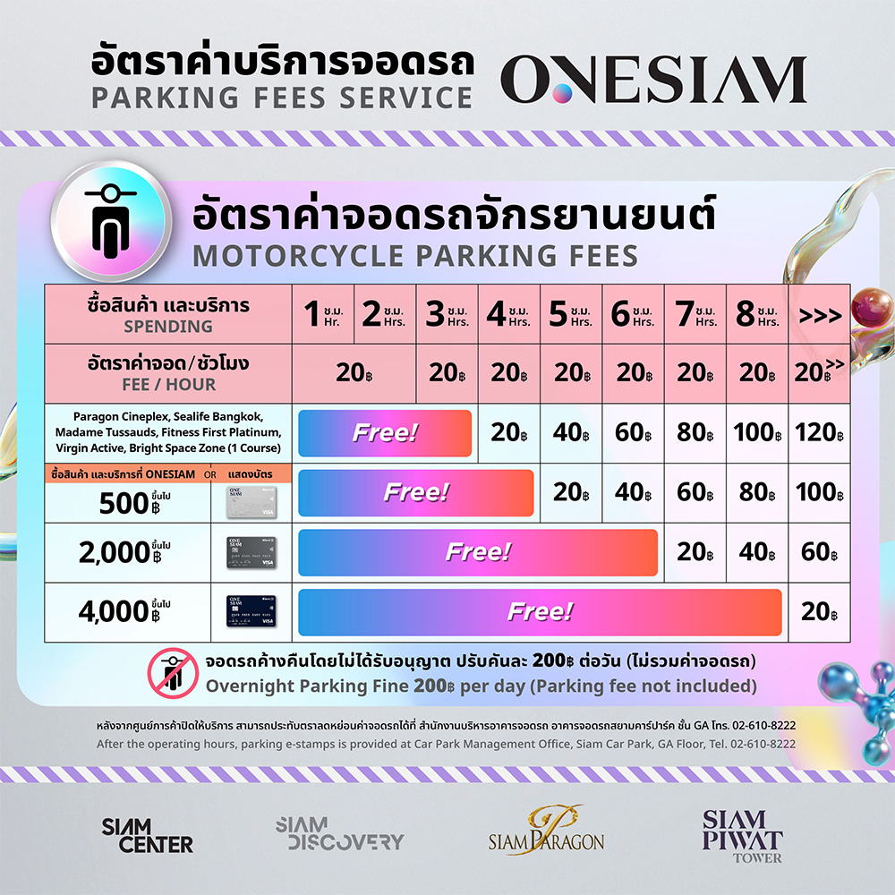 ค่าจอดรถ เดอะ อมอรินี่ รามอินทรา 2567 ชั่วโมงที่ 5 เป็นต้นไป คิดชั่วโมงละ 30 บาท